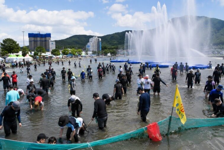 jeongnamjin water festival crowd