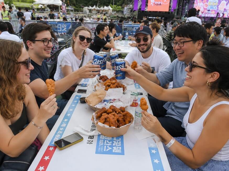 korea chicken and beer festival tourists