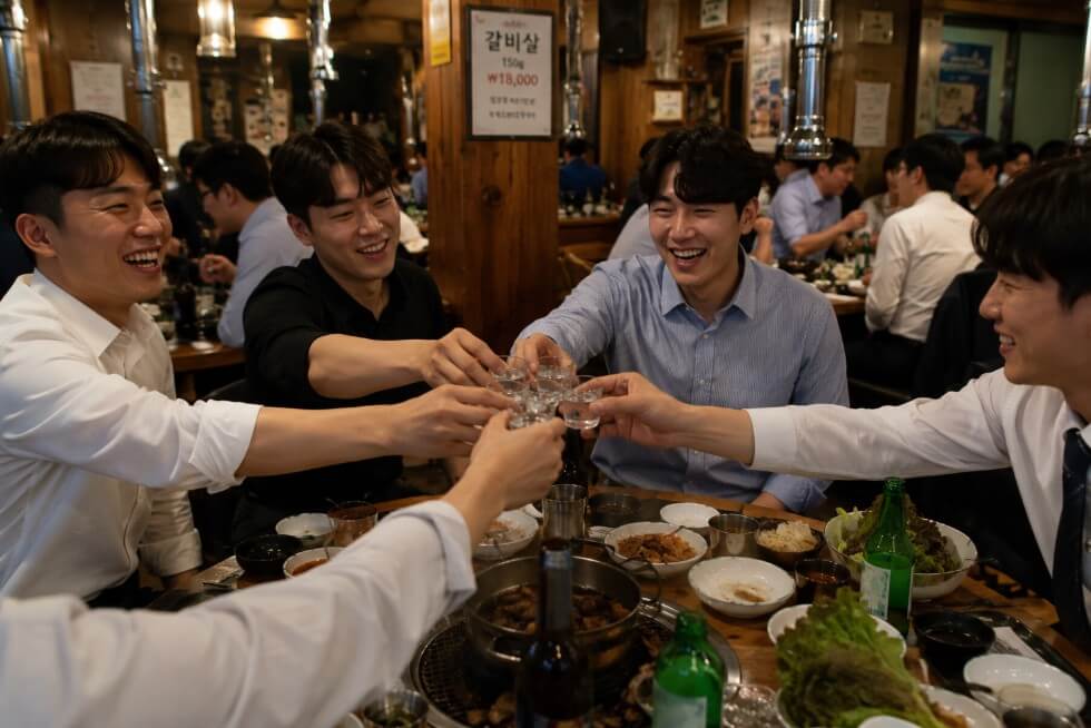 korean work dinner cheers